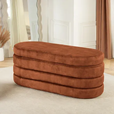 Produktbild von riess-ambiente Extravagante Polsterbank VOGUE 115cm rost braun Samt Sitzbank mit Stauraum Bank