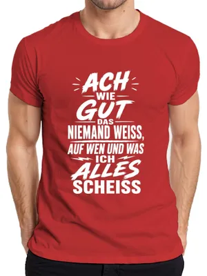 Productafbeelding van "Wat fijn dat niemand weet dat dit mijn sarcastische heren T-shirt is," rood, maat XL