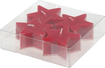 Produktbild von Steinhart Kerzen Stern 5,5 x 2,6 cm 4er-Pack rubin