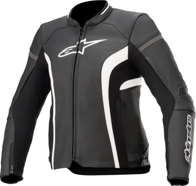 Produktbild von Alpinestars Stella Kira V2 Damen Motorrad Lederjacke, schwarz/weiß, 38