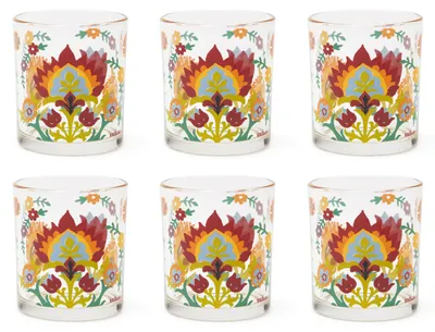 6er-Set Trinkgläser, Glas, 250 ml, New Delhi Blumendekor