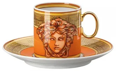 Zdjęcie produktu dla Zestaw filiżanek do espresso Versace Medusa Amplified, kolor pomarańczowy, 2 sztuki, porcelana, numer katalogowy: 19335-403760-14715