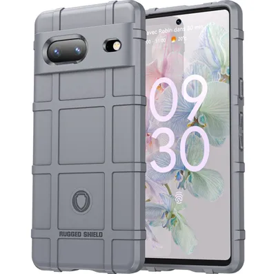 Produktbild von Mobigear Rugged Shield  Google Pixel 7 Hülle Flexibles TPU Backcover Stoßfest - Grau