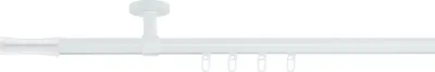 Produktbild von SN Deco Gardinenstange Innenlauf Nancy, 19 mm, 1-läufig, Stahl, Komplett-Set mit Ringen, Profildeckentrager, 300 cm, weiß