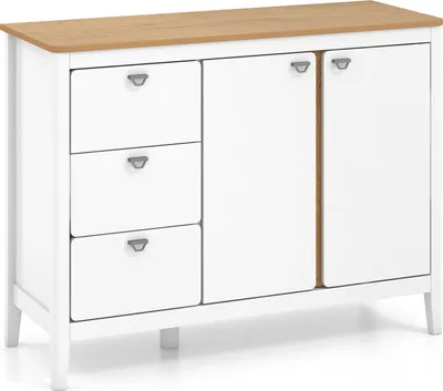 Produktbild von GOPLUS Sideboard Küche, Küchenschrank mit Schubladen & Schrank, Buffetschrank mit große Arbeitsplatte, 106 x 40 x 80 cm, Natur + Weiß