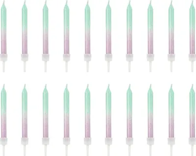 Imagen del producto de Velas de cumpleaños degradadas, 6 cm (1 caja / 24 unidades) (1 paquete / 20 unidades)