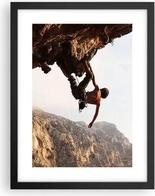 Produktbild von Gerahmtes Poster - Schwarzer Rahmen - Klettern extrem berge griechenland - 30x40 cm - Wand Bild - Wanddeko - Wandbilder - Wandposter - Bilderrahmen - Bilder - Kunstdruck - Wandbild - P2BPA30x40-2784