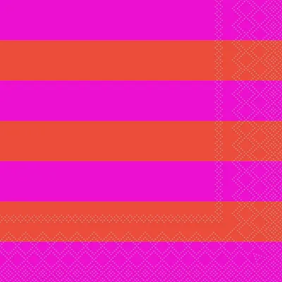 Produktbild von Servietten Lunch 33x33cm 3-Lagig 20 Servietten Streifen orange pink Napkin 33 Block stripe orange/pink