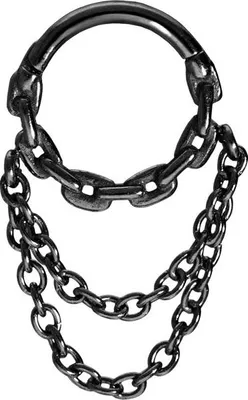 Produktbild von Ohrpiercing, Nasenpiercing, Septum Piercing Chirurgenstahl Segmentring Clicker KETTEN-DESIGN + 2 ANKERKETTEN