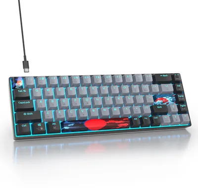 Obrázek produktu pro Mechanická herní klávesnice, 65%, 68 kláves, spínače Red, kompaktní, ergonomická