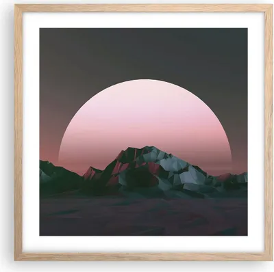 Produktbild von Gerahmtes Poster - Rahmen in heller Eiche - Landschaft Berge Sonne - 50x50 cm - Wand Bild - Wanddeko - Wandbilder - Wandposter - Bilderrahmen - Bilder - Kunstdruck - Wandbild - P2NAC50x50-4320