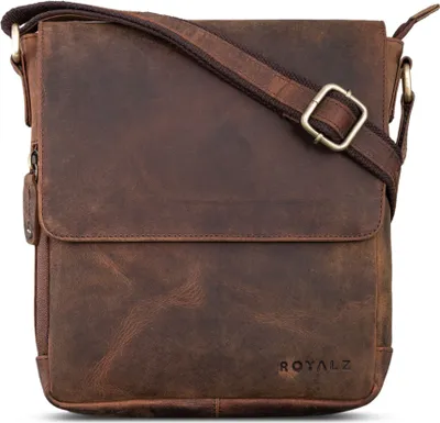 Produktbild von ROYALZ "Cleveland" Vintage Leder Umhängetasche Herren Klein stilvolle Vintage Männer Schultertasche aus Echtleder