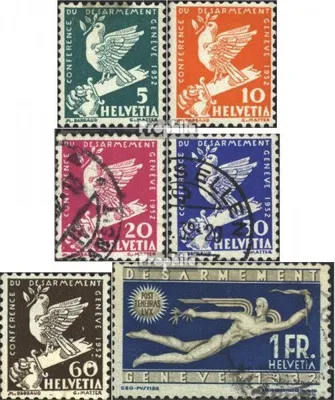 Produktbild von Briefmarken Schweiz 1932 Mi 250-255 (kompl.Ausg.) gestempelt Abrüstungskonferenz