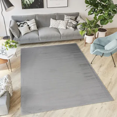 Obrázok produktu pre Koberec Obývacia izba Spálňa Krátky vlas Moderný dizajn Sivá Jednofarebná Kuchyňa Predsieň ECOTEX 300 x 400 cm