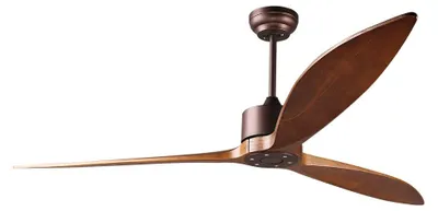 Obrázok produktu pre Moderný stropný ventilátor s diaľkovým ovládaním – priemer 165 cm, bronzová farba – 3 drevené lopatky – 6 rýchlostí
