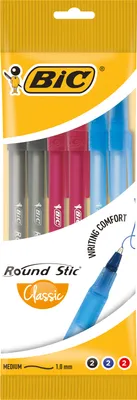 Zdjęcie produktu dla Bic Round Stic Classic - Dugopisy Mix Kolorw, 6 Sztuk