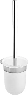 Produktbild von BORGANIC WC-Bürstengarnitur hängend Edelstahl Milchglas poliert 95x360x123 mm für Bad & WC >> zum Bohren