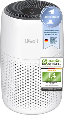 Produktbild von Levoit Luftreiniger Allergiker mit Aromatherapie, HEPA Luftfilter gegen Schimmel, Staub und Tierhaare bis zu 0,3 µm für Schlafzimmer, 7 Watt Energiesparend, 3 Geschwindigkeiten, Weiß