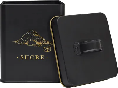 Produktbild von HowHomely | Zuckerdose - Zuckerbehälter - 11 x 11 x 19 cm - Schwarz Gold - Zuckerdose mit Deckel - Metall