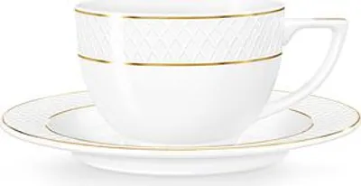 Produktbild von Wilmax Cappuccino Tasse mit Untertasse 170 ml Weiß Porzellan WL-880102402/AB