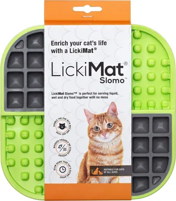 Immagine prodotto di LickiMat Slomo - Tappeto da leccare per gatti Slowfeeder, colore:verde