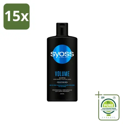 Productafbeelding van 15 x Syoss Volume Shampoo - 440 ml - Grote verpakking - 15 stuks