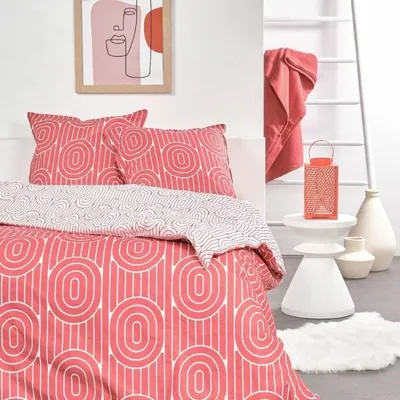 Immagine prodotto di Set di biancheria da letto Today, 3 pezzi, rosso e bianco, 260x240cm, 63x63cm
