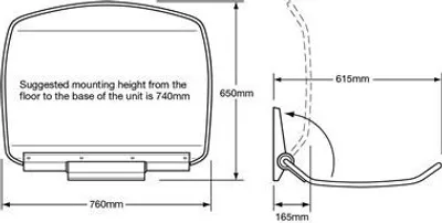Produktbild von Wickeltisch Aluminium und Edelstahl gebürstet - Sehr elegant und hohe Qualität