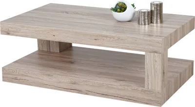 Obrázok produktu pre Konferenčný stolík HWC-A32, stôl do obývačky, 3D štruktúra 40x110x60cm s certifikátom MVG ~ vzhľad dub sanremo