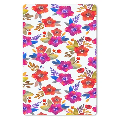 Produktbild von MuchoWow® Mauspad Mousepad Aquarell - Blumen - lila 18x27 cm - Mousepads - Maus Mat - Pad - Mausunterlage