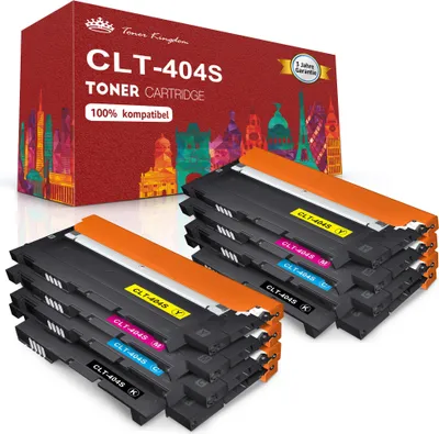 Produktbild von Toner Kingdom Ersatz für Samsung CLT-P404C CLT-404S K404S C404S Y404S M404S Kompatible Druckerpatrone Toner für Samsung Xpress C480W C480FW C430 C430W C480FN C432W C433W C482W C483W (8er-Pack)