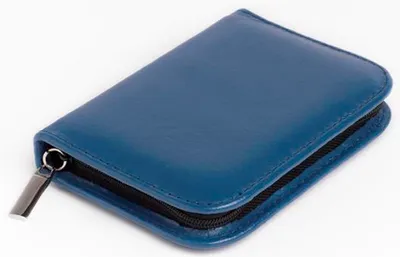 Produktbild von Hausapotheke 32 Globuli Gläser Leder (ohne Gläser) | Mini | OMEO® blau