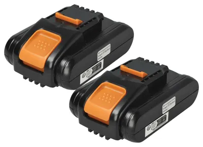 Produktbild von EXTENSILO 2x Akku kompatibel mit Worx WX822, WX800.9 MAX, WX820, WX801.9, WX800E Werkzeug (2500 mAh, Li-Ion, 20 V)