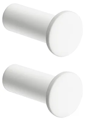 Produktbild von Kleiderhaken aus Edelstahl, Wandhaken mit Schrauben, Handtuchhaken, Wandhaken für Kleiderschränke, weiß, 2 Stück für Bad, Küche, Schlafzimmer