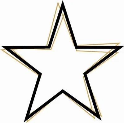 Produktbild von AV 20 Servietten Star outline black - Sternkontur schwarz-gold 33x33cm