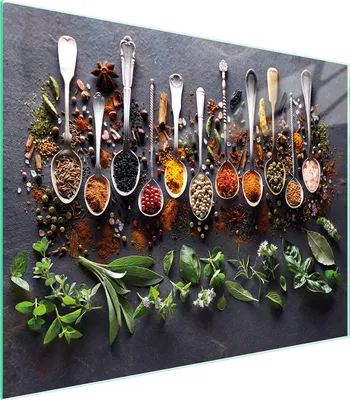 Image de Planche à découper en verre 52x40 épices