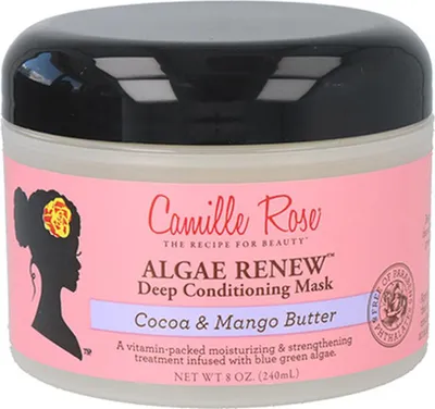 A product shot of a hair conditioning mask in a jar.