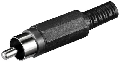 Immagine prodotto di goobay Cinch Stecker Kunststoff mit Knickschutz schwarz (Bulk)