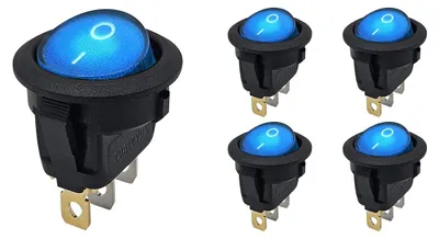 Productafbeelding van ProRide Wipschakelaar ON-OFF - 12V/20A - 3-Pins - Blauw - 5 Stuks