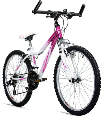 Produktbild von Bergsteiger Verona 24 Zoll Kinderfahrrad, geeignet für 8, 9, 10, 11 Jahre, Shimano 18 Gang-Schaltung, Mountainbike mit Gabel-Federung, Mädchen-Fahrrad