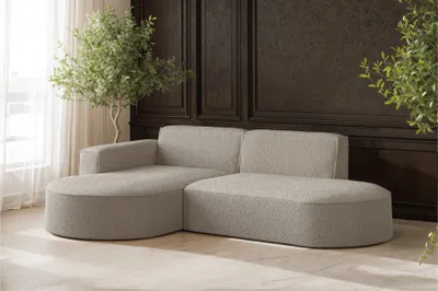 Produktbild von Kaiser MöbelEcksofa, Sofa L-Form Designer Modena stoff Quelle Dunkelbeige Links