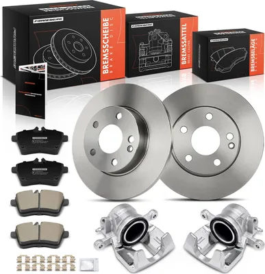 Produktbild von Frankberg 2x Bremssattel+2x Bremsscheiben+4x Bremsbeläge Vorne für Mercedes-Benz A-Klasse