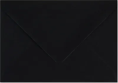 A close-up view of a black envelope.
