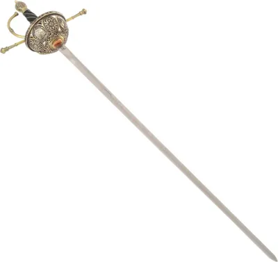 Produktbild von Spanischer Rapier 16. Jahrhundert mit Glockenkorb – handgefertigte dekorative Replik Toledo 114 cm (273)