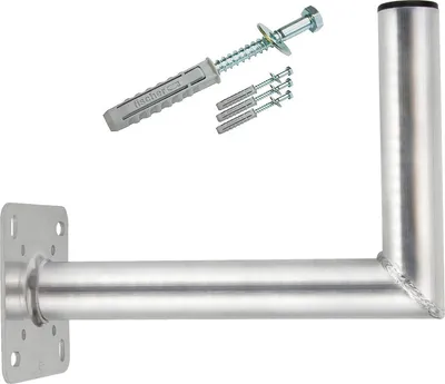 Produktbild von PremiumX 35cm Wandhalter Satellitenschüssel Aluminium Halterung mit Mastkappe mit Schraubensatz für Wand Montage