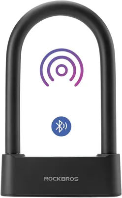 Produktbild von ROCKBROS Fingerabdruck-Fahrradschloss, wasserdichtes IP6-Bügelschloss, Bluetooth-Schloss mit Schlüssel, über USB aufladbares Fahrradschloss