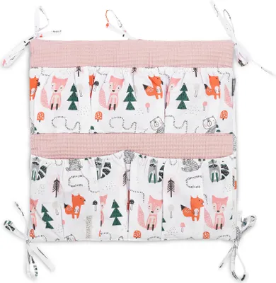 Produktbild von SENSILLO Kinderbett-Organizer Funktionelle Dekoration 47x47 cm - Füchse Rosa
