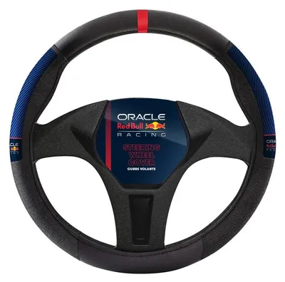 Immagine prodotto di Coprivolante antiscivolo Red Bull Racing Red Bull, Blended Lines, impugnatura laterale, nero/rosso, per auto, 100 % PU, materiale antiscivolo, facile installazione, resistente e universale, diametro 38 cm