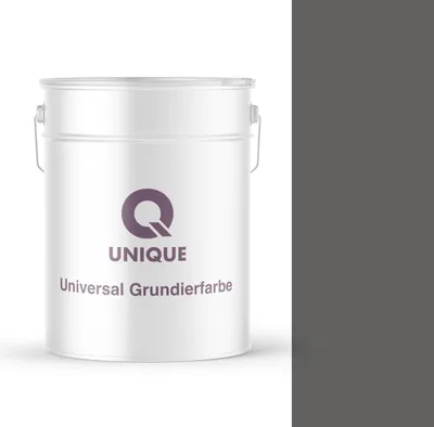 Produktbild von Q UNIQUE Universal Grundierfarbe 10 L – Schnelltrocknende Acrylat-Grundierung für Außen und Innen, Ideal für Mineralische Untergründe Anthrazit