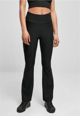 Obrázek produktu pro Dámské leginy Urban Classics Ladies High Waist Rib Boot Cut Leggings black - 5XL